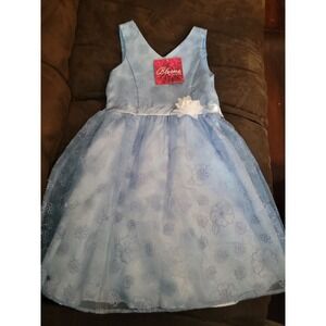 Bloome de Jeune fille blue floral Easter dress size 10 nwt